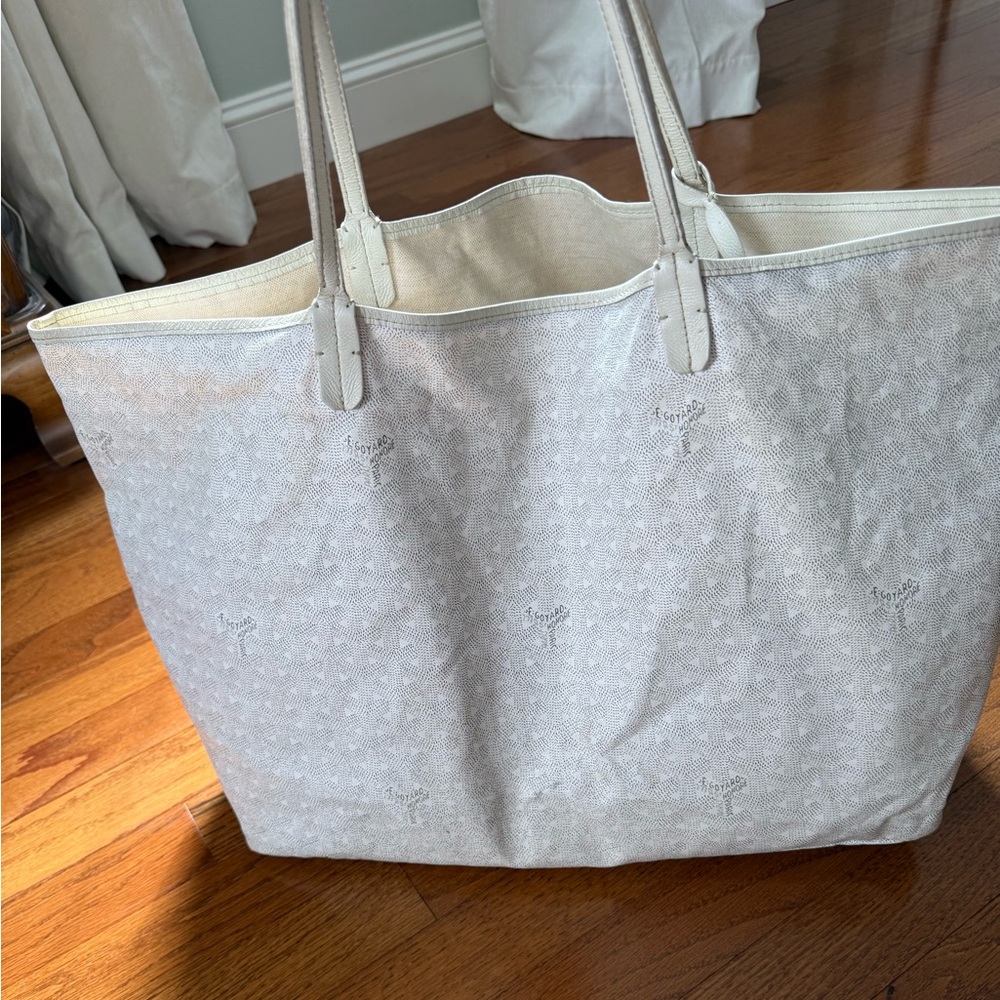 Authentic Goyard Saint Louis GM white tote